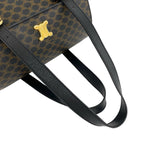 Celine Macadam Blason Pattern Triomphe Logo Leather Mini Boston Bag Brown — view 4