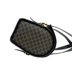 Celine Macadam Blason Pattern Triomphe Logo Leather Mini Boston Bag Brown — view 6