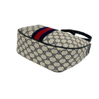 Gucci Vintage GG Logo Pattern Sherry Line Leather Shoulder Bag Navy — view 8