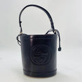 Gucci Bucket Shape Shoulder Bag Interlocking G Logo Vintage Patent Brown