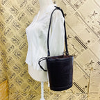 Gucci Bucket Shape Shoulder Bag Interlocking G Logo Vintage Patent Brown — view 6