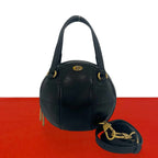 Gucci Basketball Shape GG Logo Leather 2-Way Shoulder Bag Black