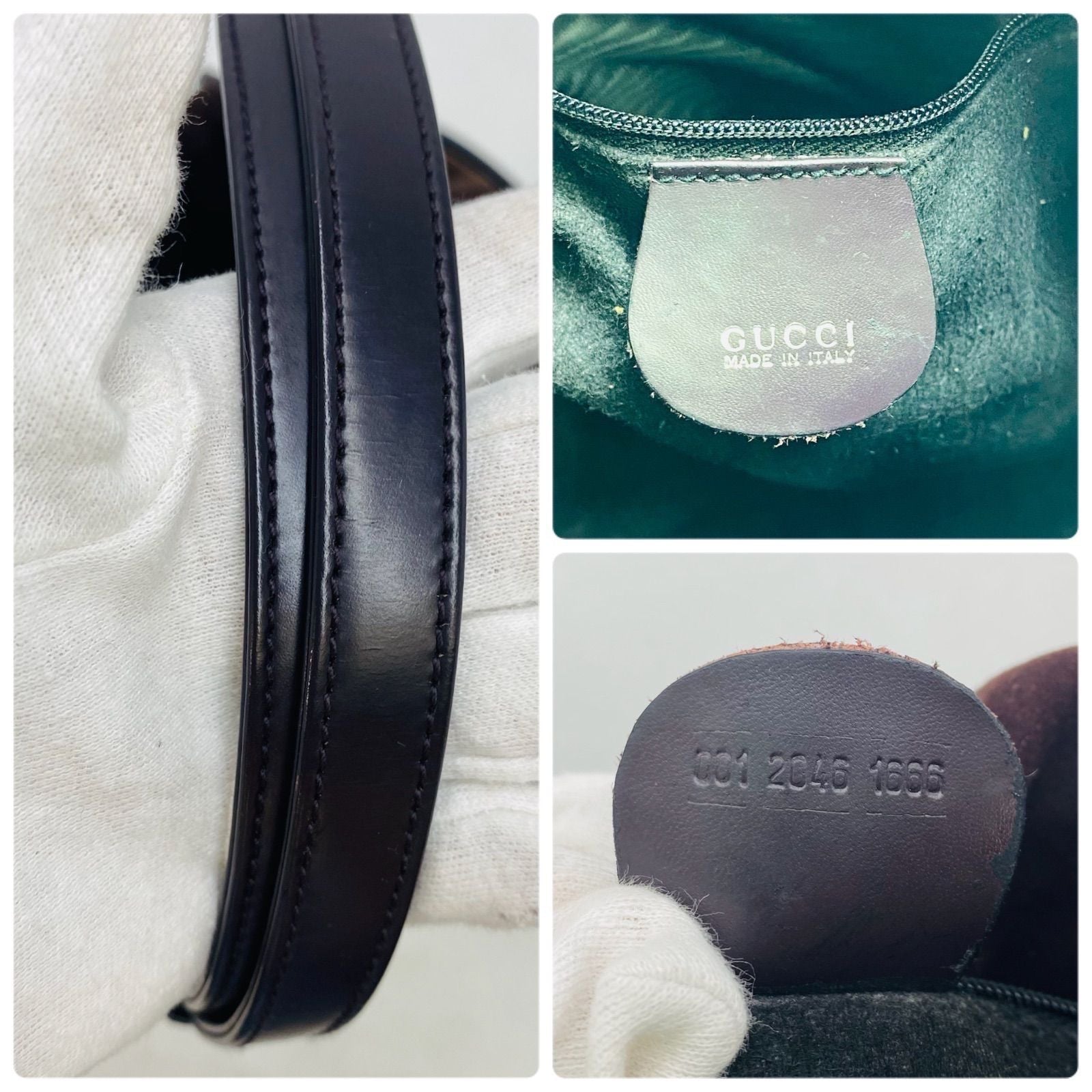 Gucci Bucket Shape Shoulder Bag Interlocking G Logo Vintage Patent Brown — view 8