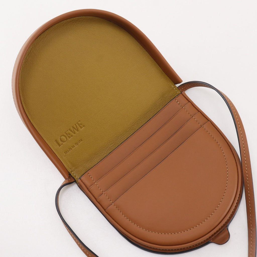 Loewe Small Heel Pouch Pochette Calfskin Brown Shoulder Bag — view 7