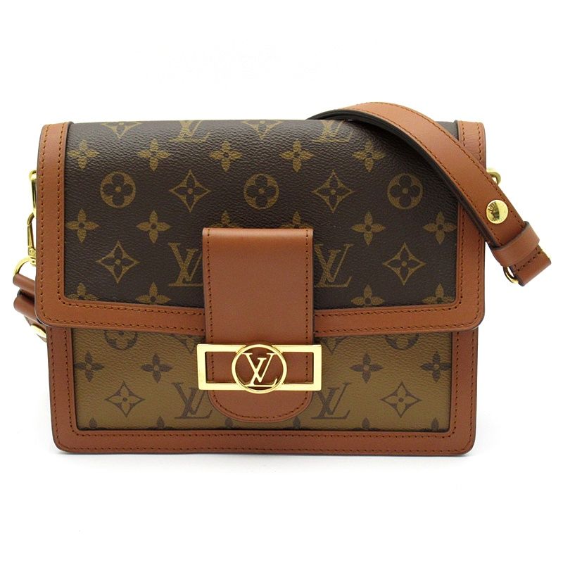 Louis Vuitton Dauphine MM Monogram Reverse Shoulder Bag Brown