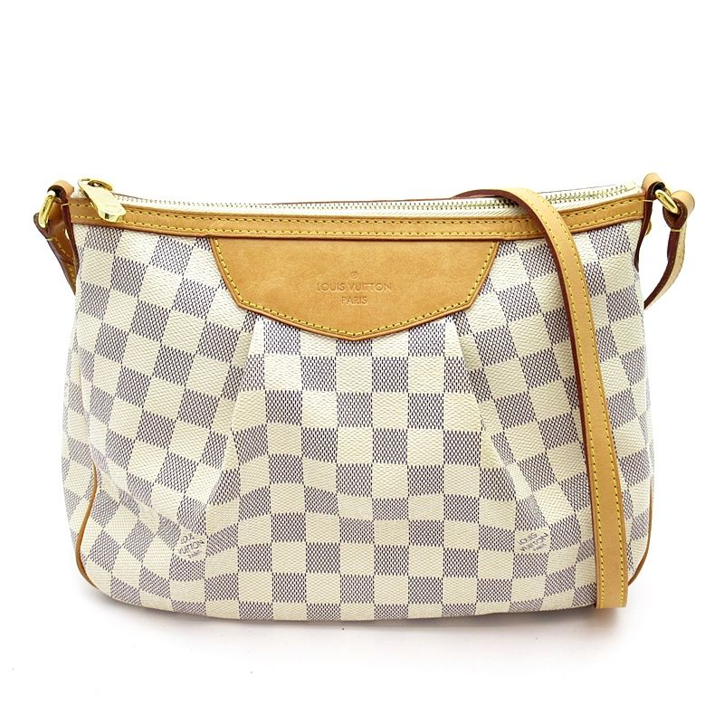 Louis Vuitton Siracusa PM Damier Azur Shoulder Bag White