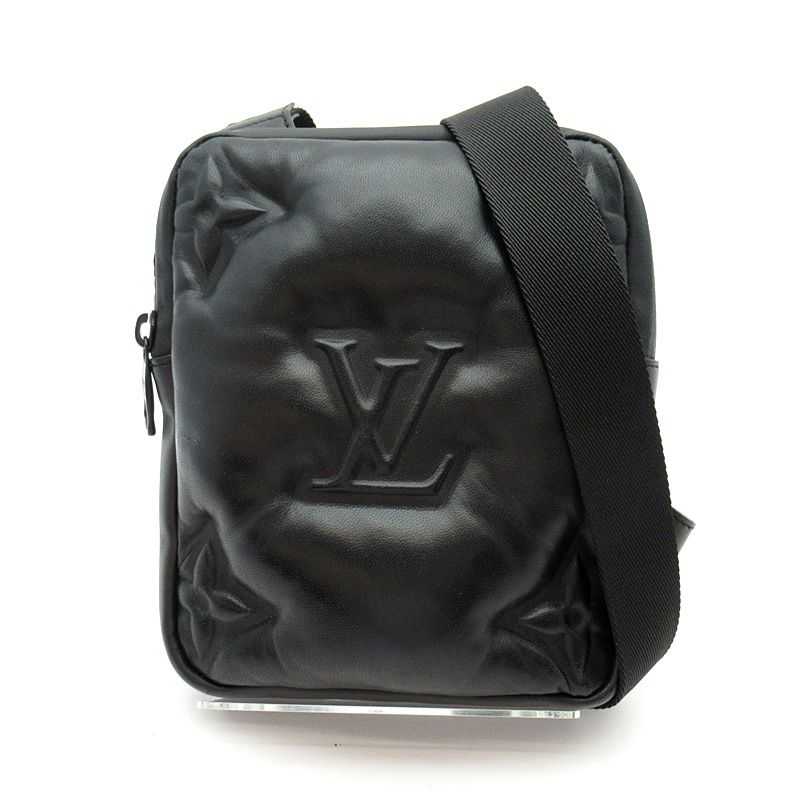 Louis Vuitton Asymmetrical Sling Bag Lambskin Black