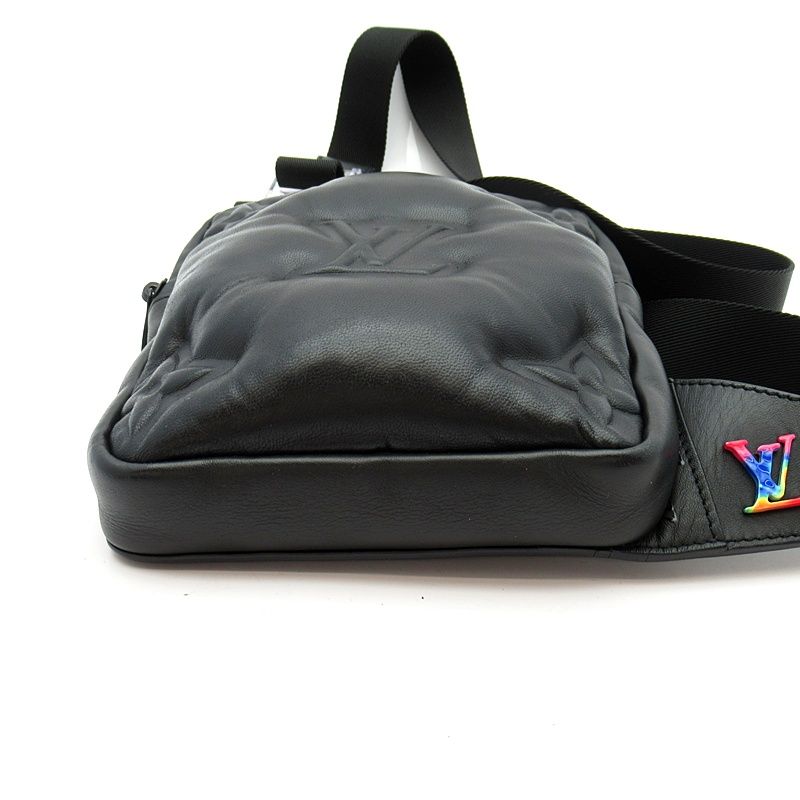 Louis Vuitton Asymmetrical Sling Bag Lambskin Black — view 6