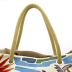 Hermes Beachbag Palm Tree 01 Cotton Tote Bag Khaki Groseille Ciel — view 2