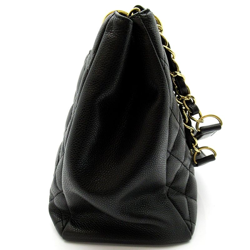 Chanel Grand Shopping Tote Bag GST Caviar Leather Black — view 5