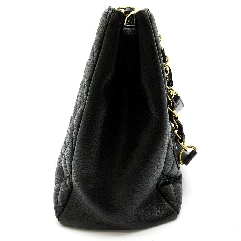 Chanel Grand Shopping Tote Bag GST Caviar Leather Black — view 3