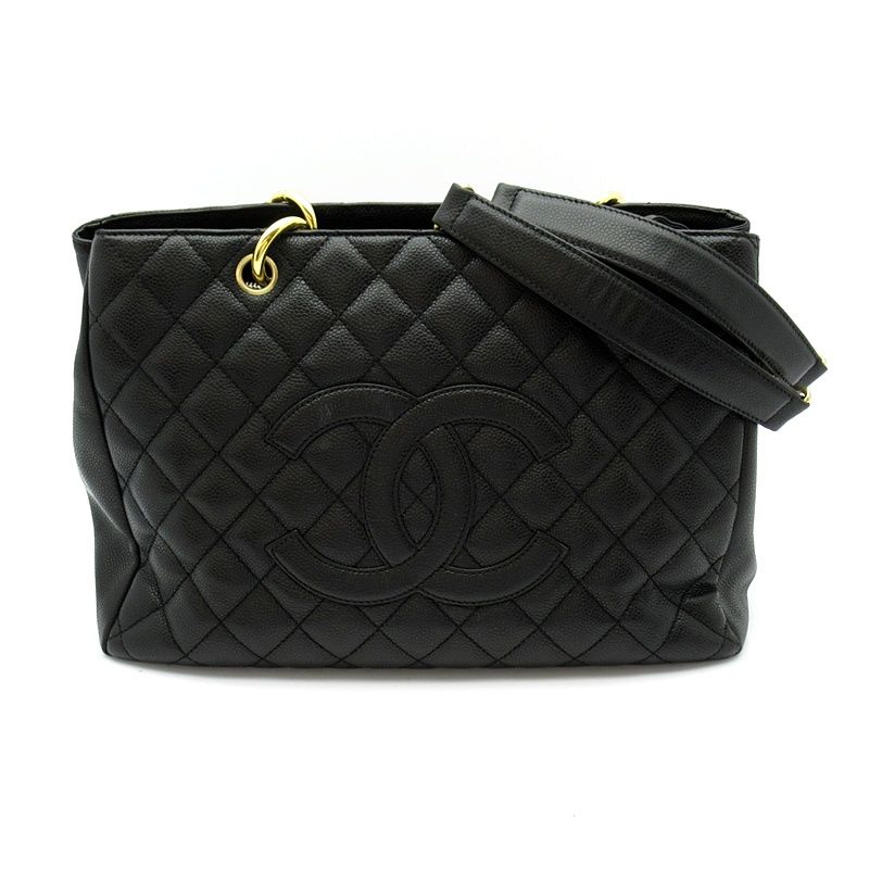 Chanel Grand Shopping Tote Bag GST Caviar Leather Black
