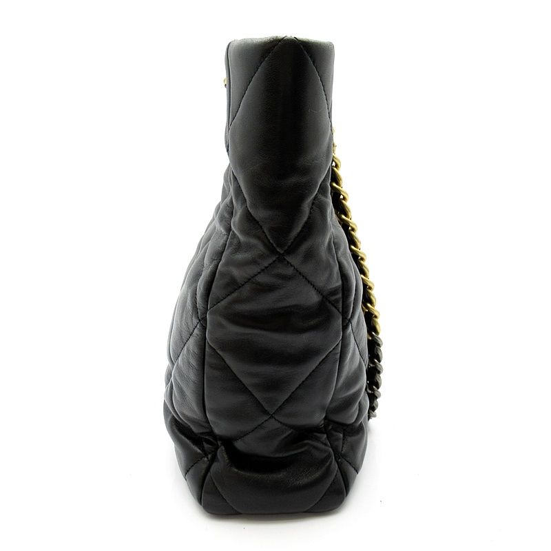 Chanel 19 Dixneuf Chain Tote Lambskin Shoulder Bag Black — view 5
