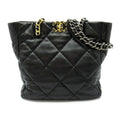 Chanel 19 Dixneuf Chain Tote Lambskin Shoulder Bag Black