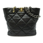Chanel 19 Dixneuf Chain Tote Lambskin Shoulder Bag Black