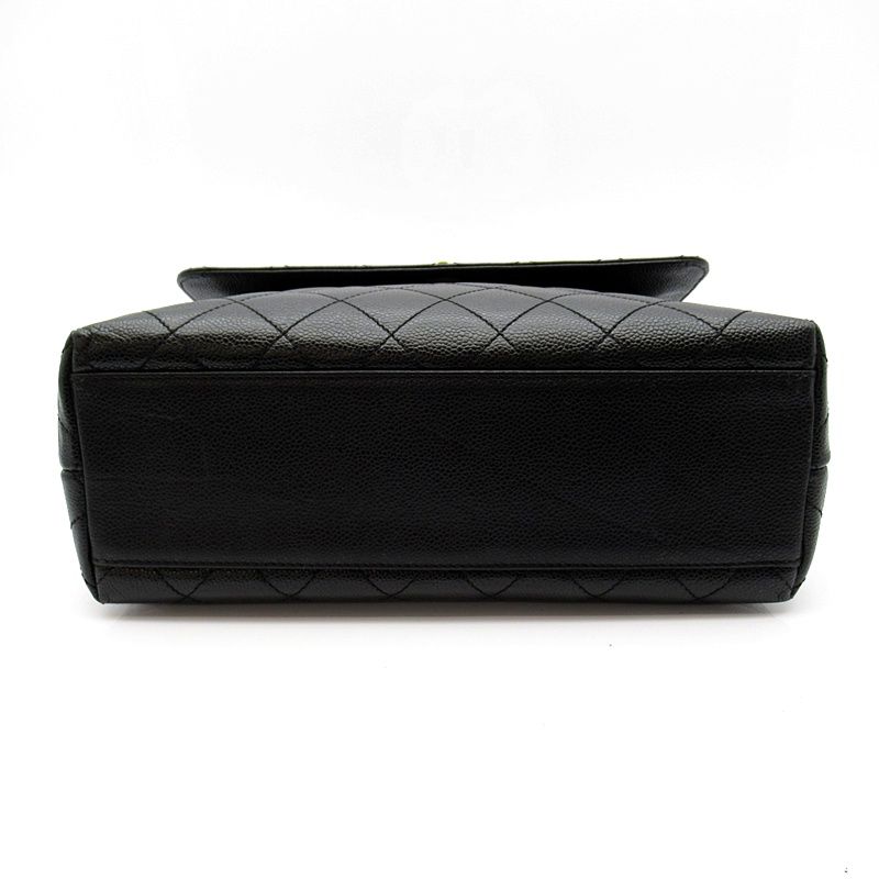 Chanel Quilted Handbag Caviar Leather Black — view 6