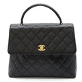 Chanel Quilted Handbag Caviar Leather Black
