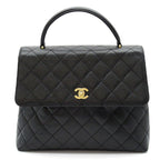 Chanel Quilted Handbag Caviar Leather Black