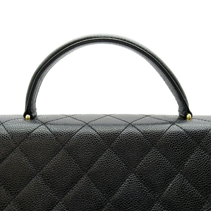 Chanel Quilted Handbag Caviar Leather Black — view 2