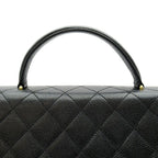 Chanel Quilted Handbag Caviar Leather Black — view 2