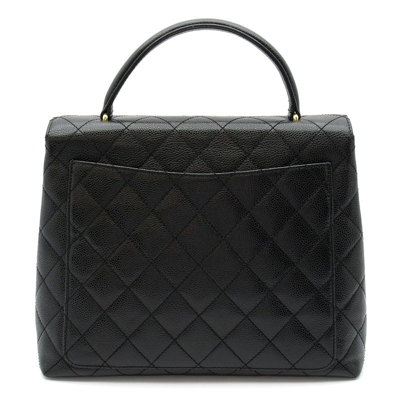 Chanel Quilted Handbag Caviar Leather Black — view 4