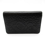 Chanel Camellia Chain Wallet Lambskin Black Shoulder Bag — view 3