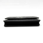 Chanel Camellia Chain Wallet Lambskin Black Shoulder Bag — view 5