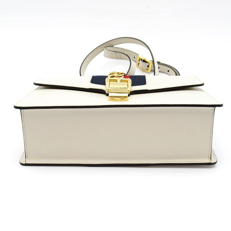 Gucci Sylvie Small Shoulder Bag Calfskin White — view 6