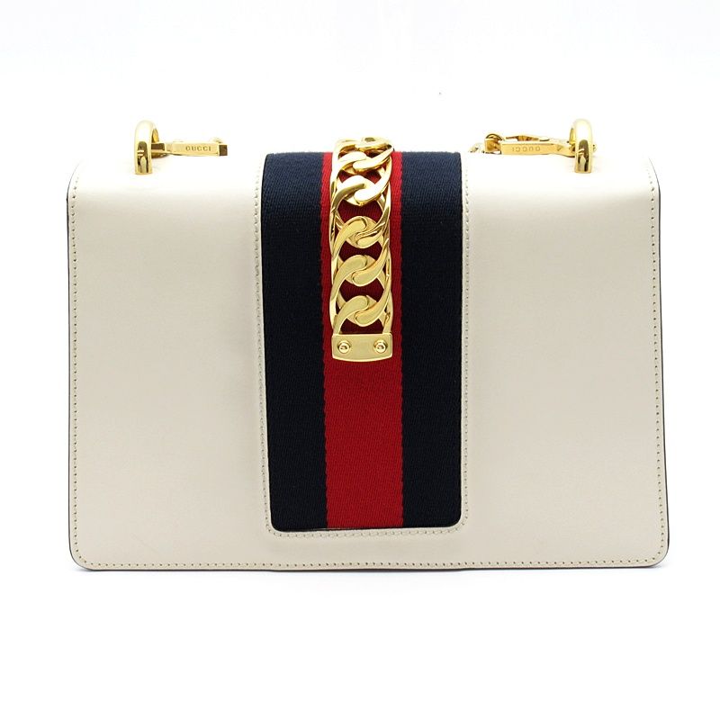 Gucci Sylvie Small Shoulder Bag Calfskin White — view 4