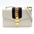 Gucci Sylvie Small Shoulder Bag Calfskin White