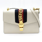 Gucci Sylvie Small Shoulder Bag Calfskin White