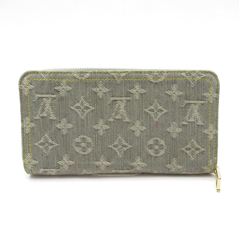 Louis Vuitton Zippy Wallet Monogram Denim Light Gray — view 2