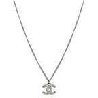 Chanel CC Logo Rhinestone Necklace Brass — view 2