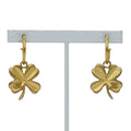 Chanel CC Logo Clover Earrings Brass