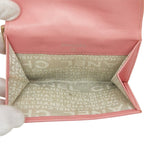 Chanel Icon Line CC Logo Snap Bifold Wallet Compact Pink Silver Lambskin — view 7