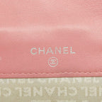 Chanel Icon Line CC Logo Snap Bifold Wallet Compact Pink Silver Lambskin — view 8