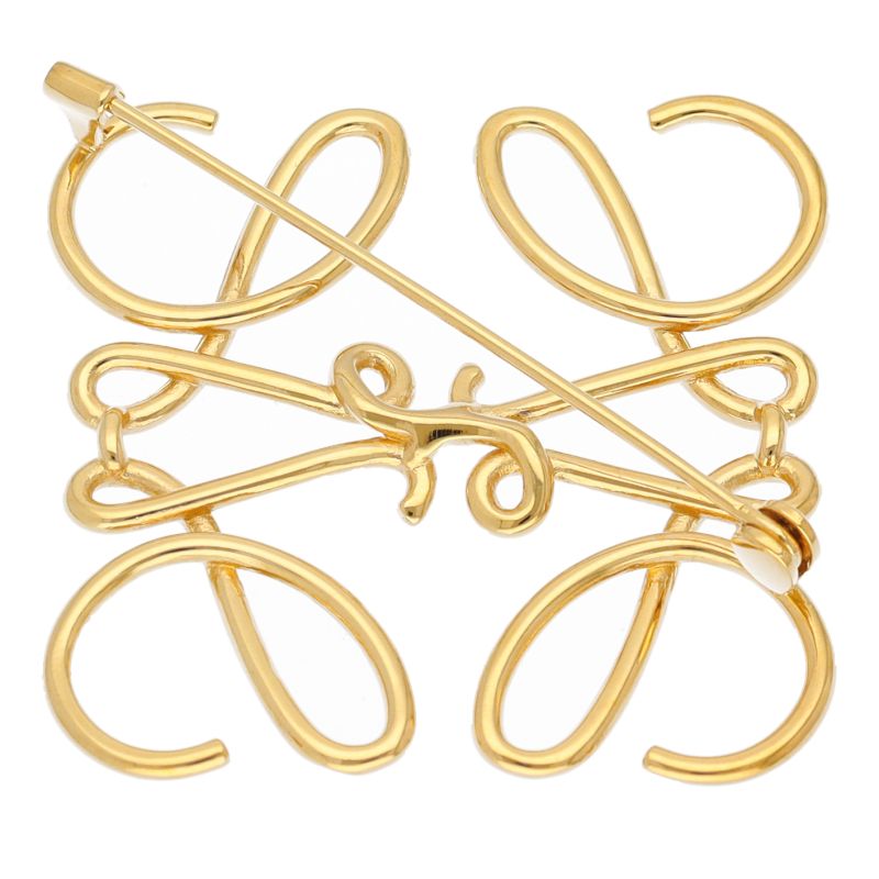 Loewe Anagram Brooch Brass — view 3