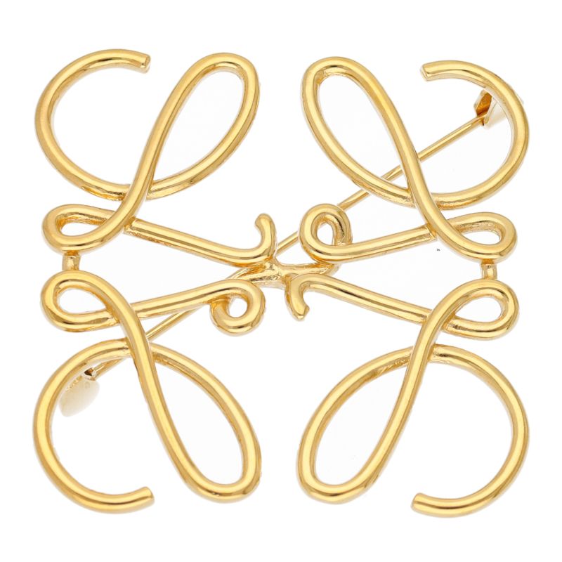 Loewe Anagram Brooch Brass — view 2