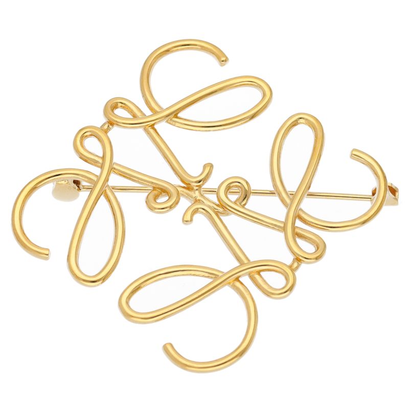 Loewe Anagram Brooch Brass