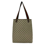 Gucci Vintage Sherry Line GG Logo Pattern Leather Tote Shoulder Bag Brown — view 3