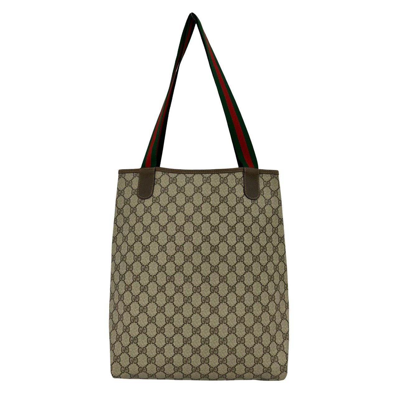Gucci Vintage Sherry Line GG Logo Pattern Leather Tote Shoulder Bag Brown — view 3
