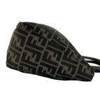 Fendi Zucca FF Pattern Logo Canvas Leather Book Handbag Mini Tote Brown Black — view 6