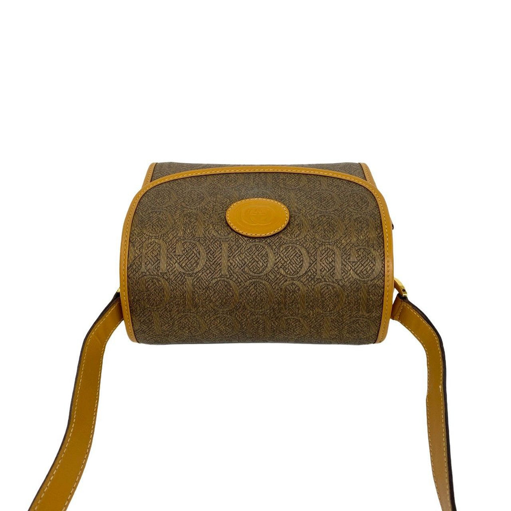 Gucci Vintage GG Logo Pattern Leather Shoulder Bag Pochette Brown — view 4