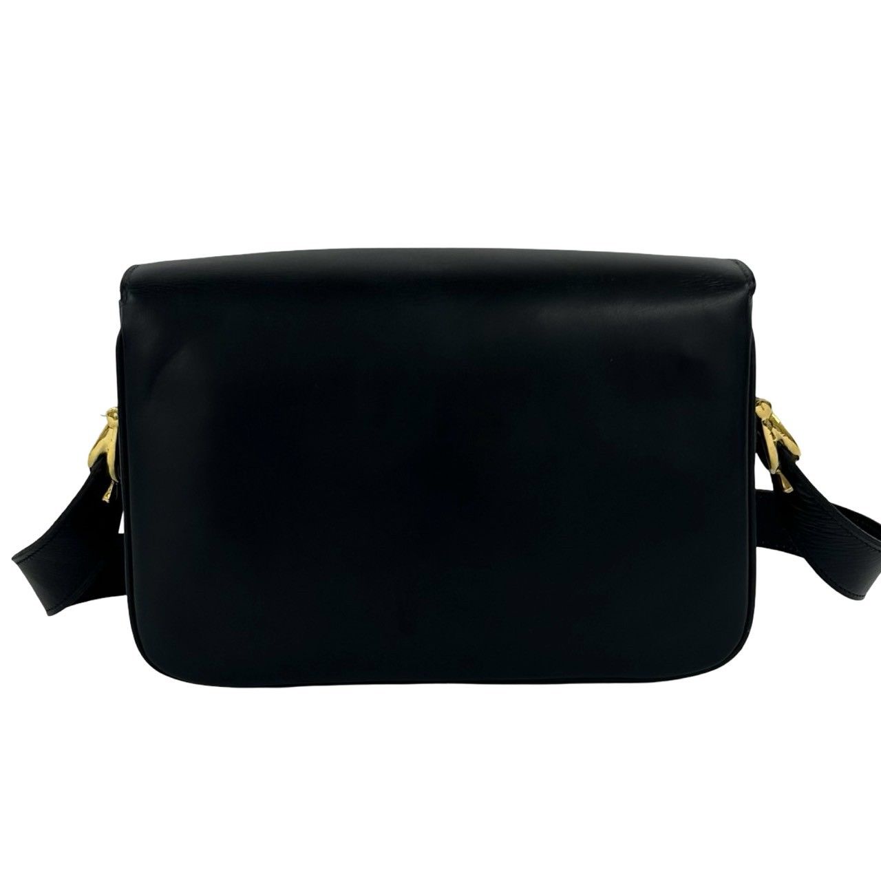 Celine Vintage Carriage Calf Leather Shoulder Bag Pochette Navy — view 3