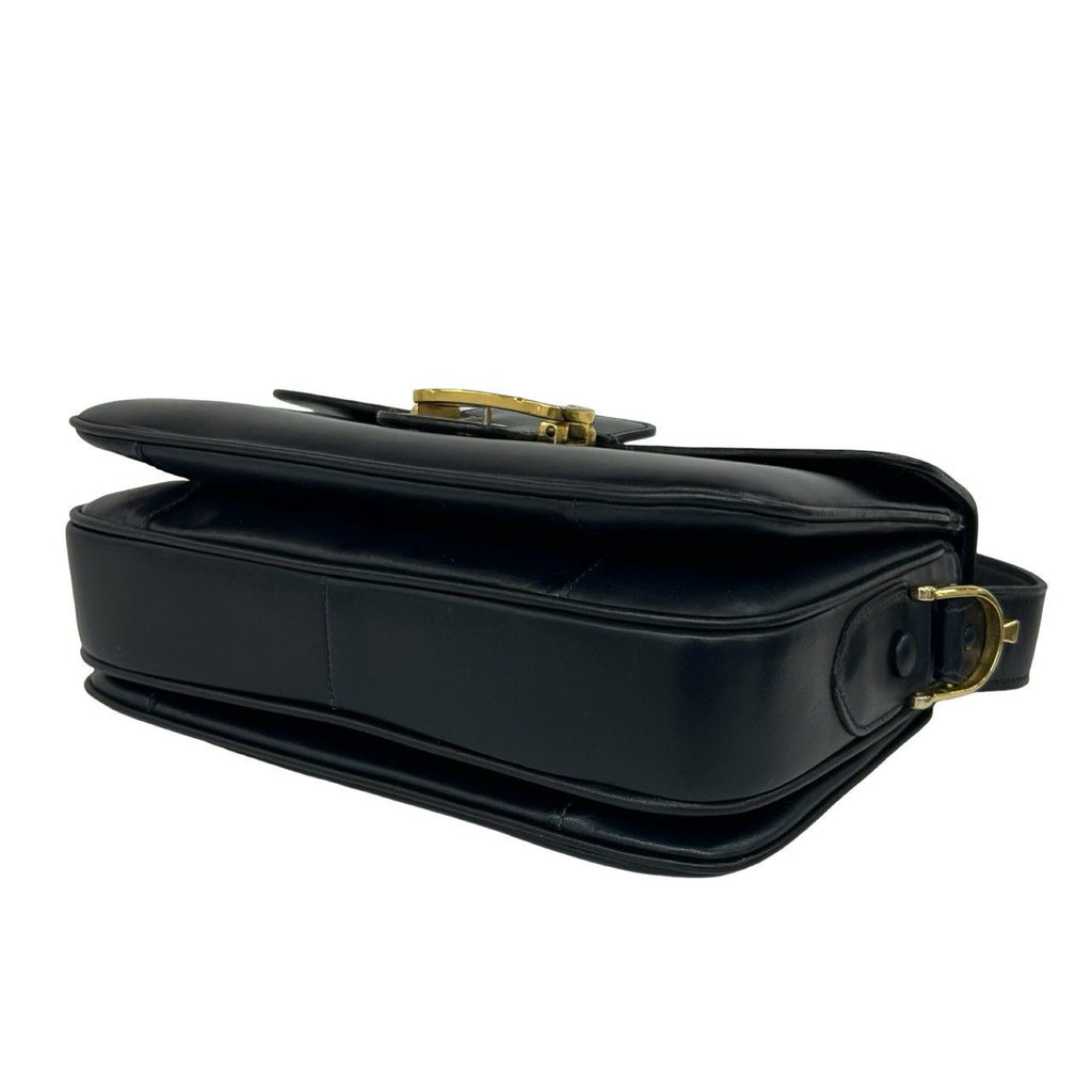 Celine Vintage Carriage Calf Leather Shoulder Bag Pochette Navy — view 8