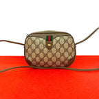 Gucci Vintage Sherry Line GG Logo Pattern Leather Shoulder Bag Pochette Brown