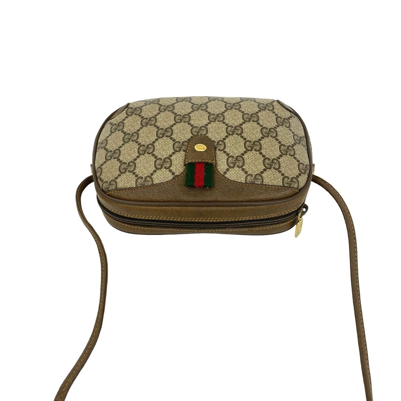 Gucci Vintage Sherry Line GG Logo Pattern Leather Shoulder Bag Pochette Brown — view 4