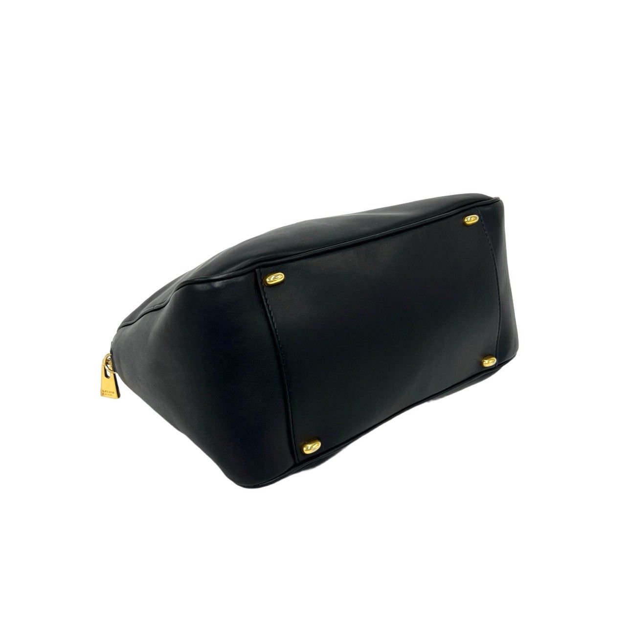 Celine Vintage Sta Logo Leather Mini Boston Bag Black — view 7