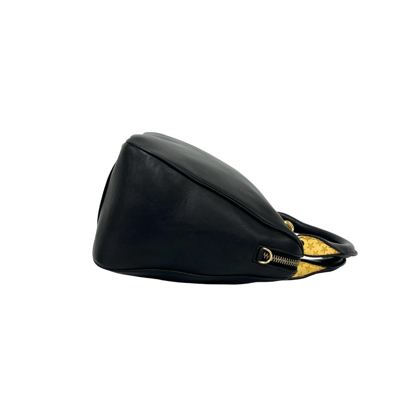 Celine Vintage Sta Logo Leather Mini Boston Bag Black — view 6