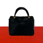 Celine Vintage Sta Logo Leather Mini Boston Bag Black